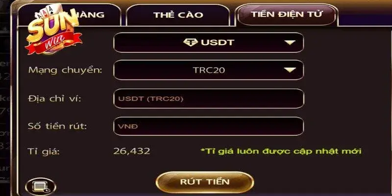 Quy trình rút tiền nhanh gọn, tiện lợi tại Sunwin